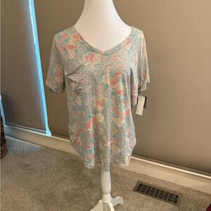 Grayson Threads Gray Floral Short Sleeve Tee